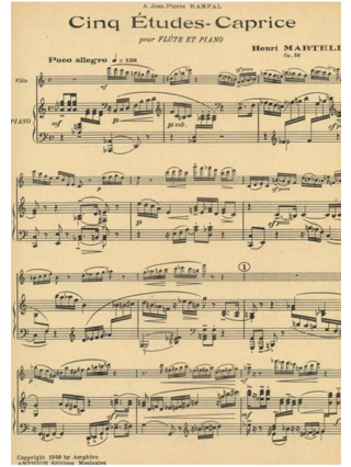 5 Etudes-Caprice - Henri Martelli - Partition - Flûte traversière